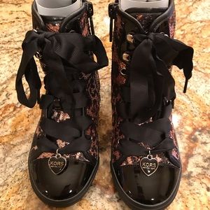 Michael Kors Girls Patent Leather Sequin Shoes